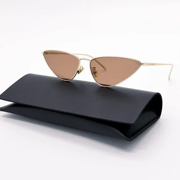 NEW SAINT LAURENT SL 487 003 WOMEN GOLD BROWN SUNGLASSES SAINT LAURENT SL487 003